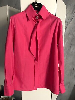 CHANEL WOMEN'S SHIRT SIZE 36 French - 40 Italian PINK COTTON COLOR