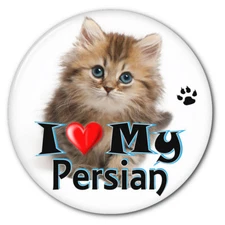  I LOVE MY PERSIAN KITTEN CAT 3" SAFETY PIN BACK BUTTON