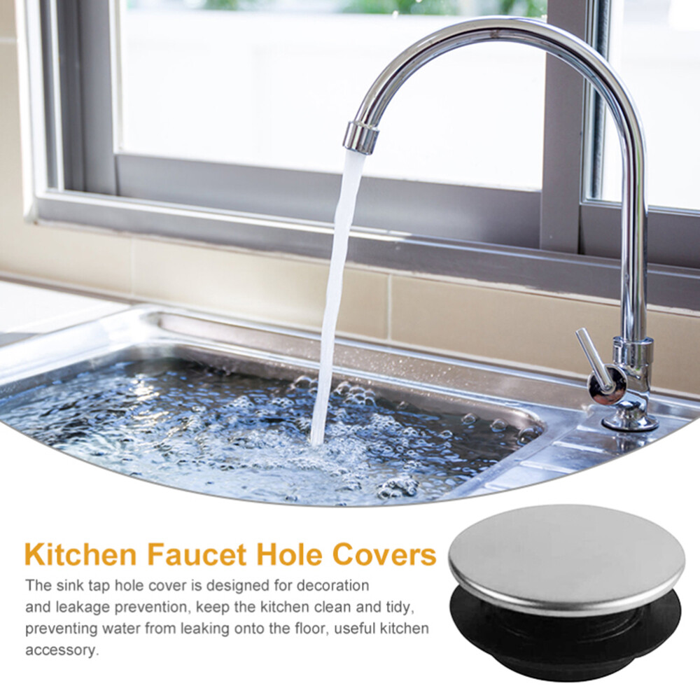 Tvoip 2-Pack Stainless Steel Kitchen Faucet Hole Cover - Sink Tap Or Soap Dispenser Hole Plug, 1.2"-1.6" Diameter