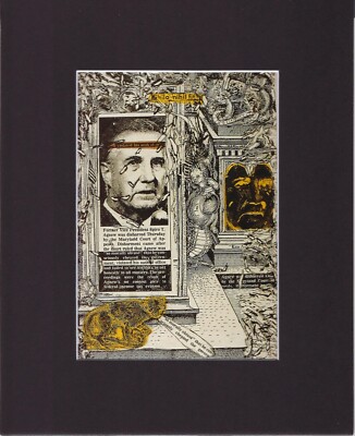 8X10'' Matted Art Print-Maker Sidney Chafetz: Ephemera #4, 1975, Photo-Etching