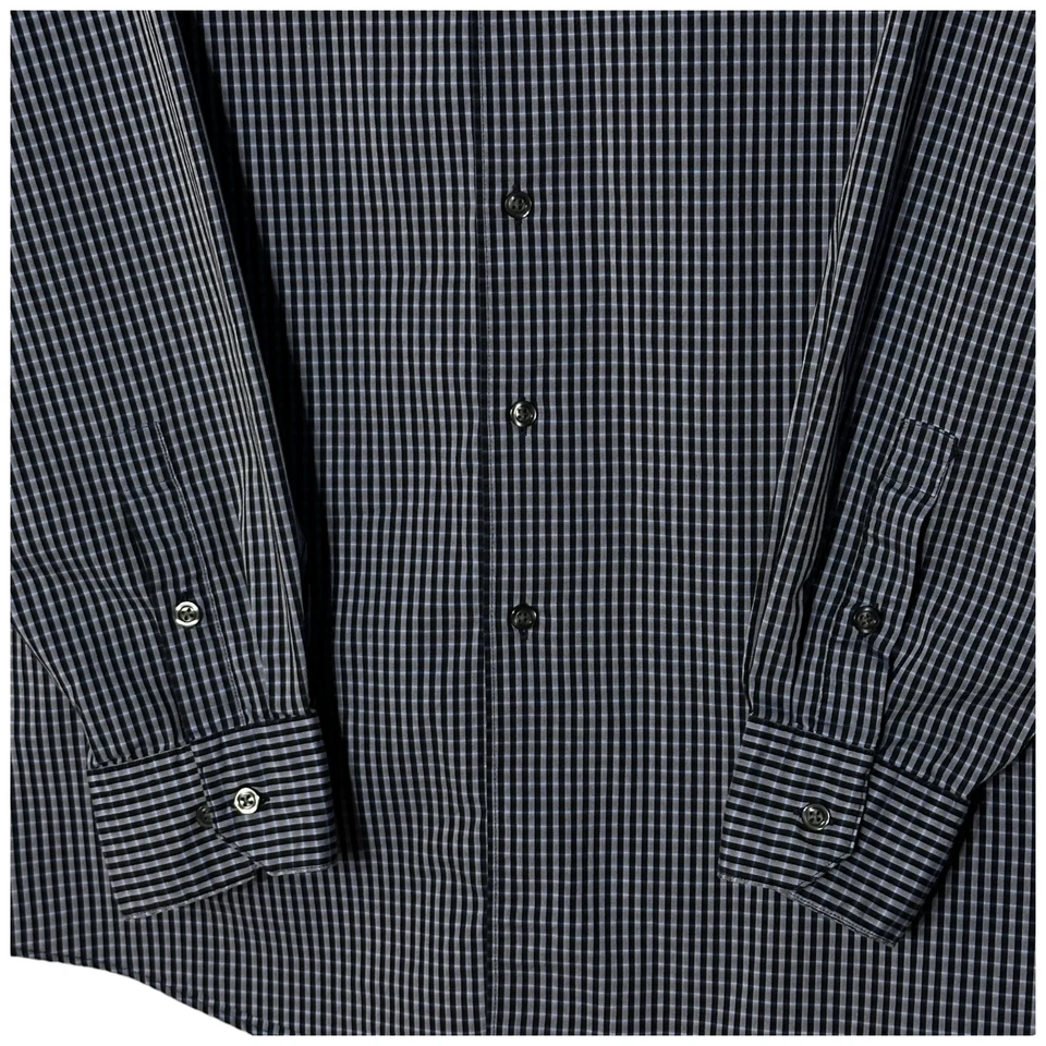 Camisa ajustada de tela elástica a rayas negras manga larga Alfani para hombre Foto 3 de 4