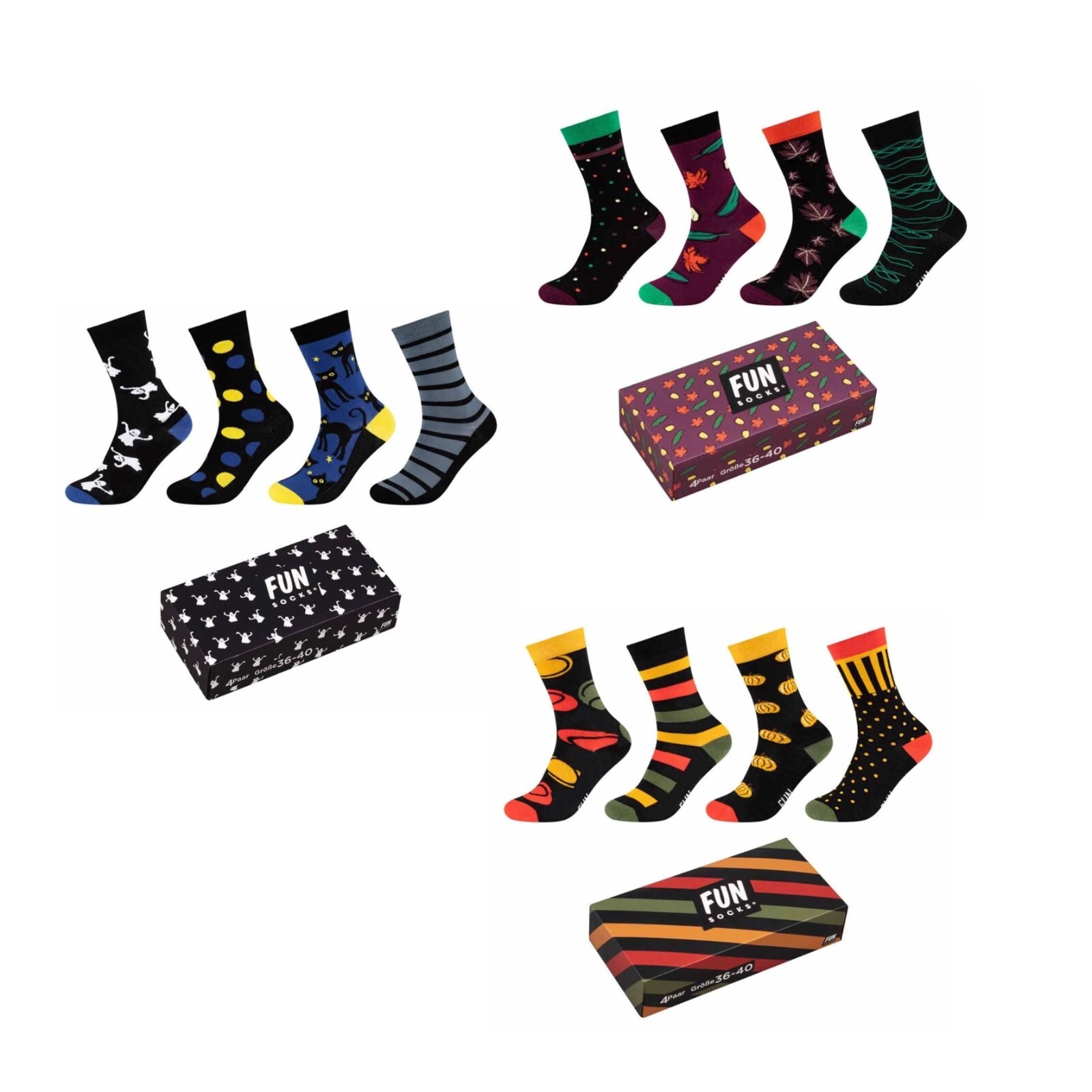 Socks Funsocks Unisex 4 pack Casual Men s Women s Fun Coloured Socks-image