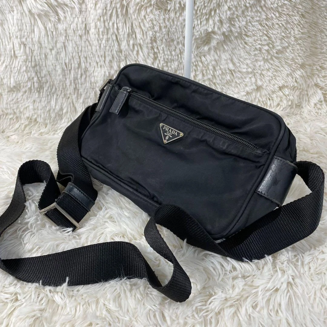 Prada Nero Buckle Nylon Cross-body Bag