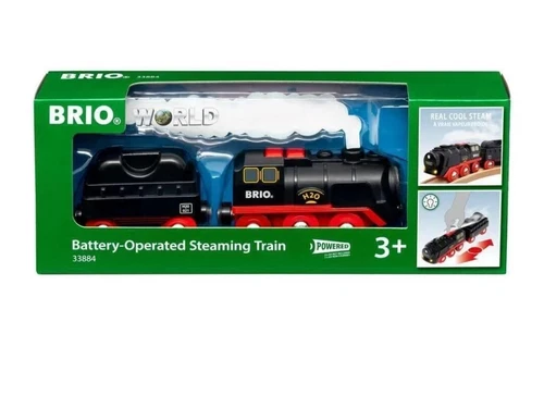 Brio World 33884 Battery Operated Steaming Train Real cool Steam NEW IN BOX NIB