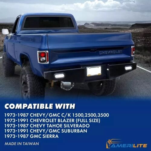 Carbon Black Housing Brake Tail Lights Set for 1973-1991 Chevy/Gmc Full Size Bla - Picture 2 of 6