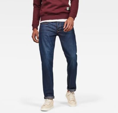 G-STAR Raw Mens 3301 Straight Jeans Size W30 L32 Dark Aged