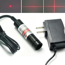 Focusable 635nm 10mW Red Dot Line Cross Laser Module Positioning 5V Adapter