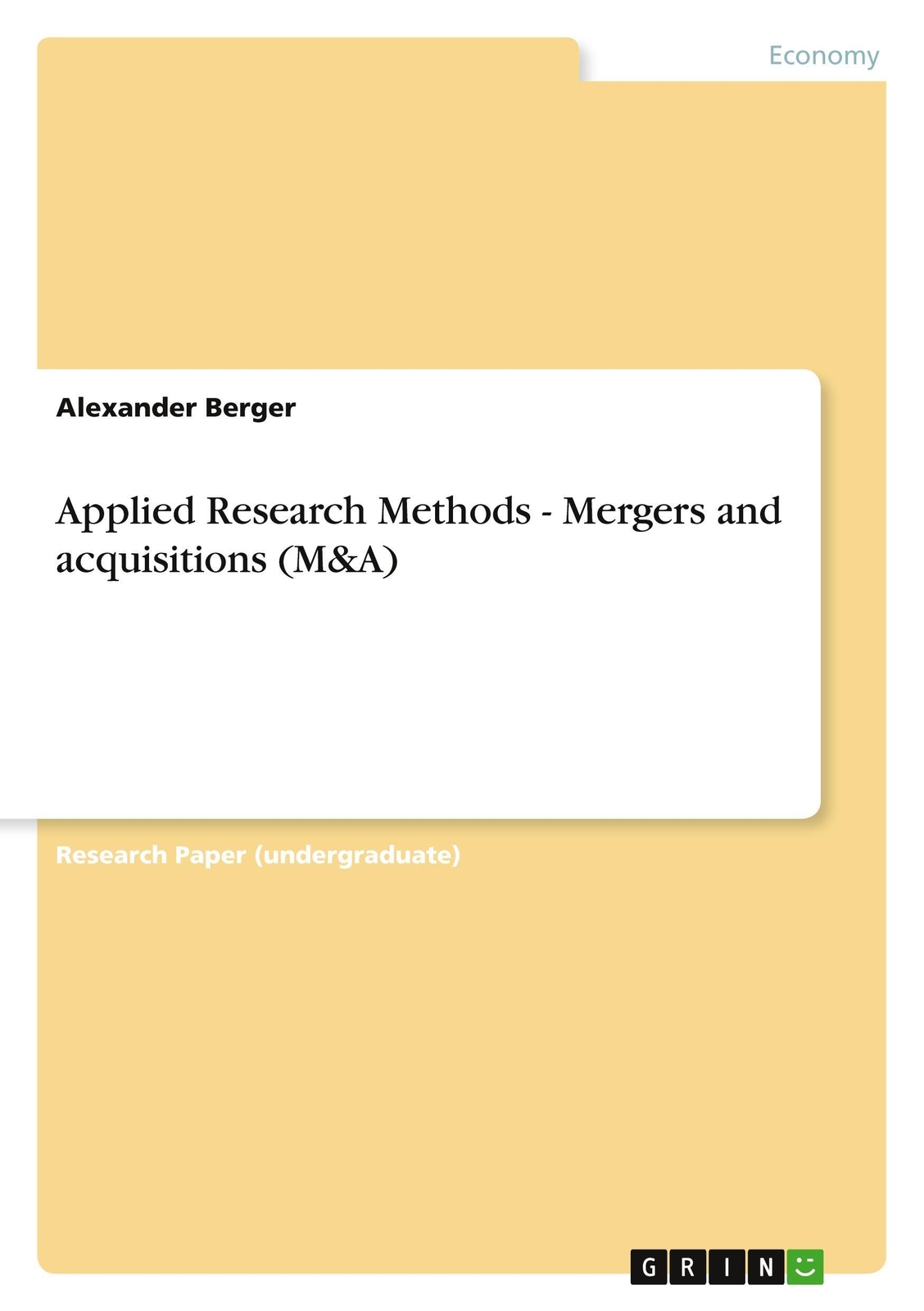 Thumbnail - Applied Research Methods - Mergers And Acquisitions (m&a) Alexander
