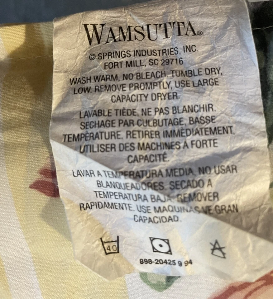 Edredón doble amarillo vintage Wamsutta floral cabaña "Grandmacore" Foto 3 de 3