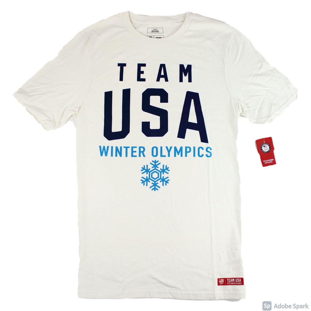 NEW Team USA Winter Olympics T-shirt Bold Vintage Design with Blue