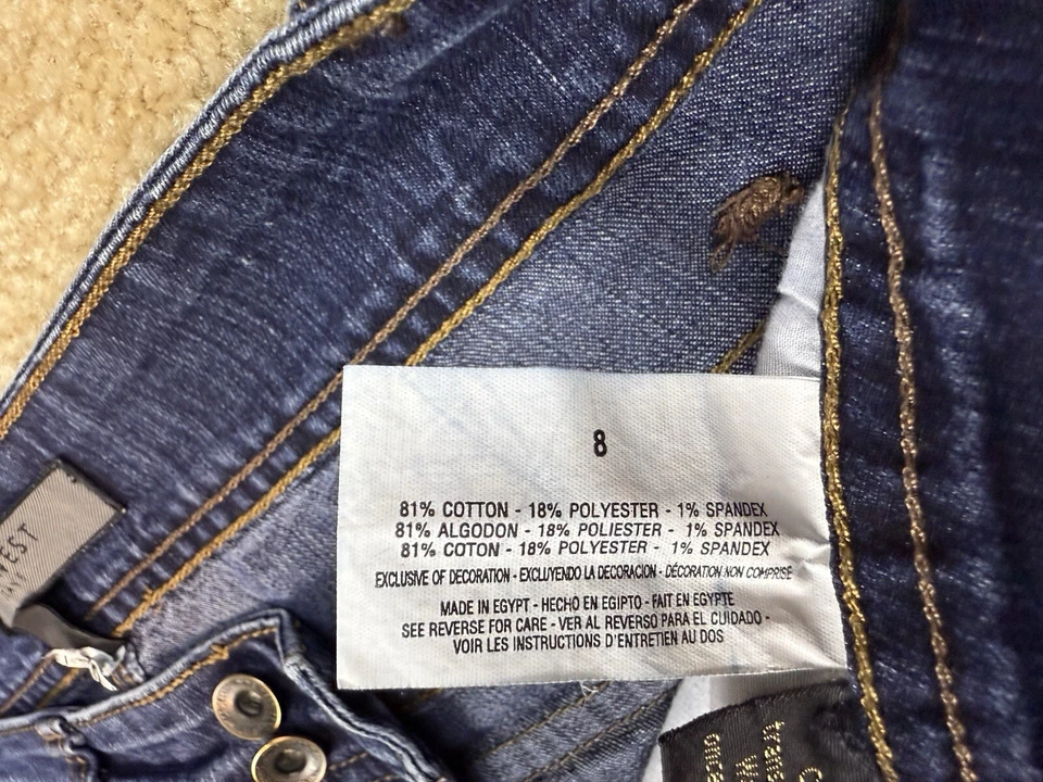Pantalones de mezclilla Nine West recortados de pierna recta talla 8 azul tiro medio Capris A161 Foto 4 de 4