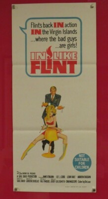 IN LIKE FLINT ORIGINAL 1967 CINEMA DAYBILL FILMPLAKAT James Coburn 60er