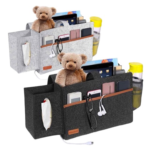 Hanging Bedside Caddy Organizer With Remote Control Holder Storage For Sofa Bed - Picture 13 of 15