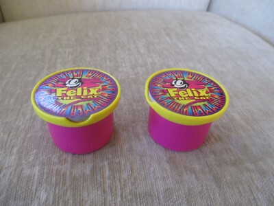 Lot of 2 Vintage Wendy's pog milk caps Felix the Cat slammer