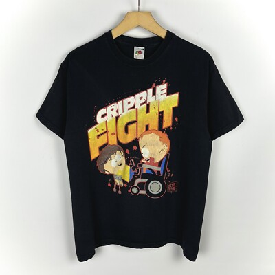 Vintage South Park Cripple Fight Cartoon Funny Short Sleeve T Shirt Size M 2006