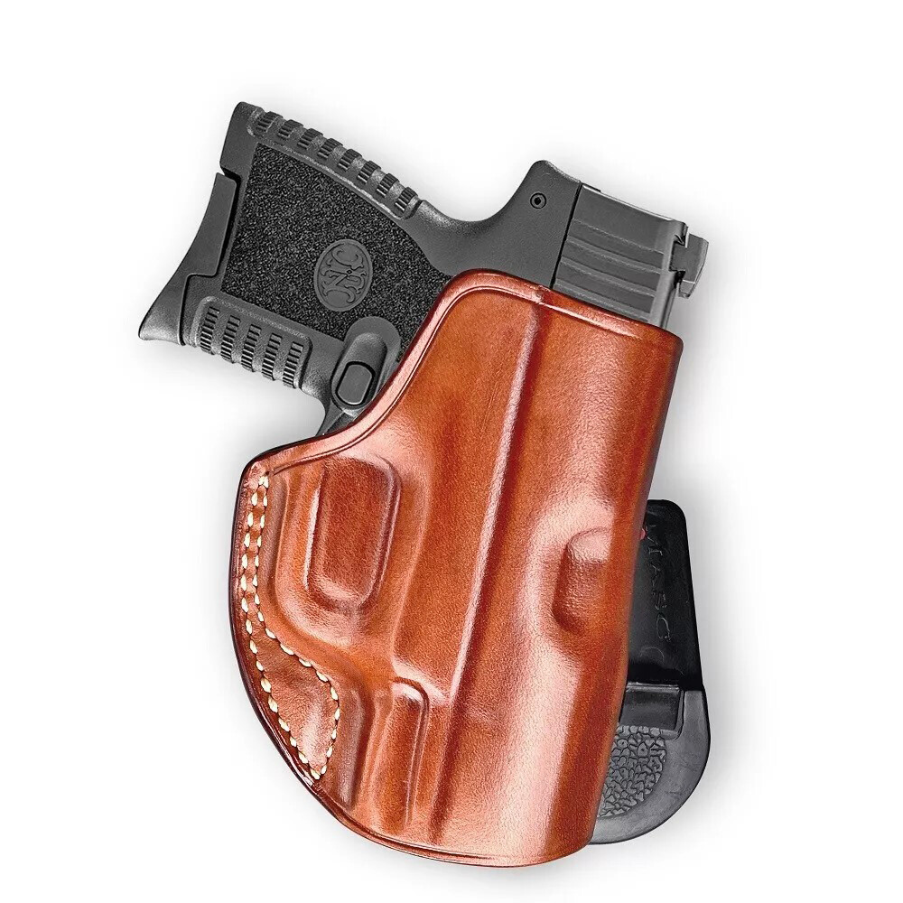 Leather Paddle Holster Fits, FNH FN 503 Micro Compact 9mm 3.1