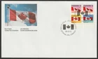 Canada #1189a, Flags, Booklet Pane of 4, Official First Day Cover, FDC 1990