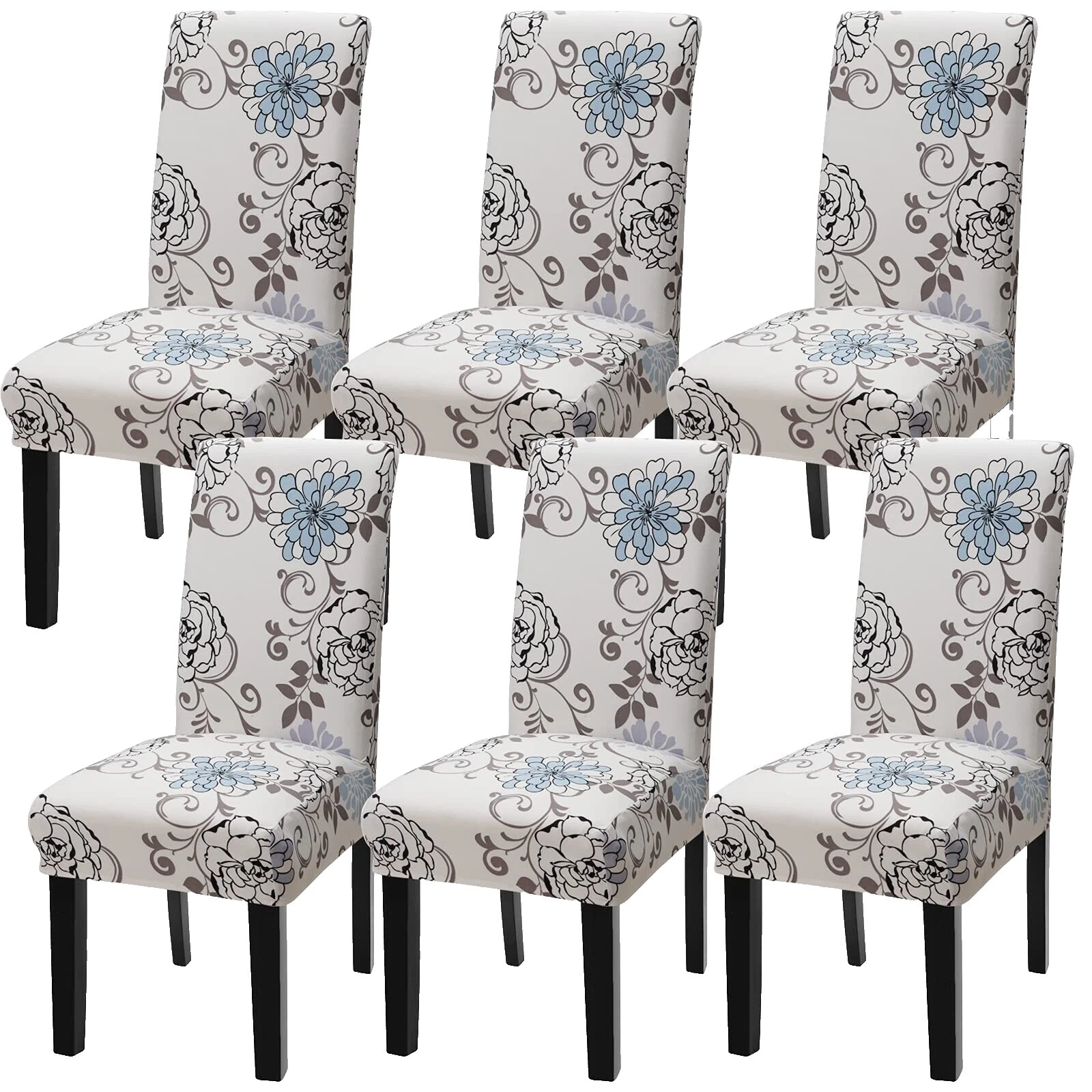 White Floral Furniture Slipcovers