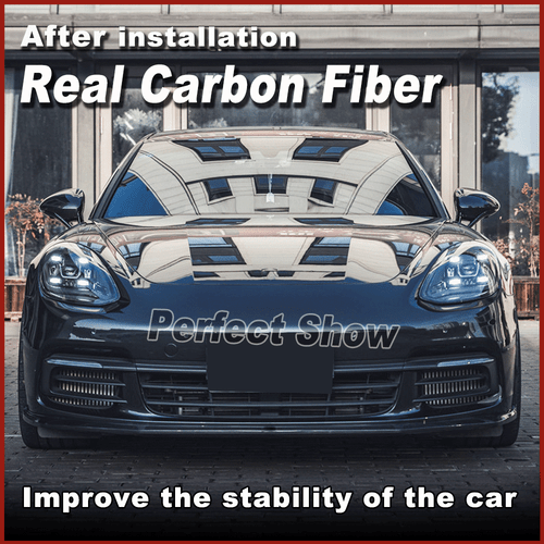 For Porsche Panamera 971 2017-2019 REAL CARBON Front Bumper Lip Splitter Spoiler - Picture 2 of 12