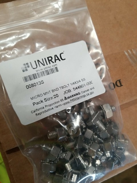 Unirac s Solarmount Micro Mount T Bolt X Ss For Sale Online Ebay