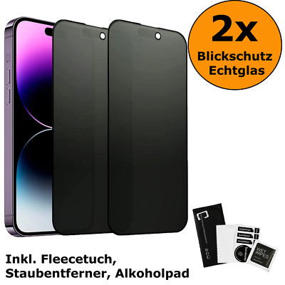 Panzerfolie Glas Blickschutz Displayschutz Für iPhone 16 15 14 13 12 11 Pro NEU
