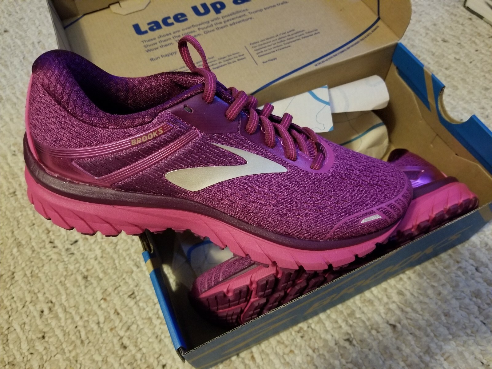 New New New In Box Womens Brooks Adrenaline GTS 18 Pink Plum Purple Running shoes Size 8 f72d80 New New New In Box Womens Brooks Adrenaline GTS 18 Pink Plum Purple Running shoes Size 8 f72d80
