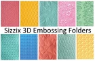 Sizzix Textured Impressions 3D EMBOSSING FOLDERS- A6 Size- U PICK- Updated Often