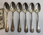 6 Vintage French CHRISTOFLE Silver Plate soup spoons "Rubans" Louis XVI #5