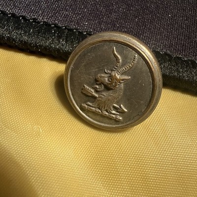 Bb595 - Ziegenkopf mit Pfeilwappen Lackierknopf (Tanne) 16 mm
