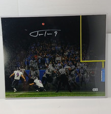 Justin Tucker Ravens Signed Auto 16 X 20 Photo Of 66 Yd Kick Record Beckett COA