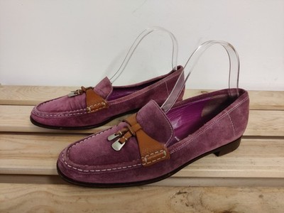 PRADA SCHUHE UK 5 EU 38 LILA WILDLEDER HELLBRAUN LEDER DAMEN HALBSCHUHE MADE IN ITALY