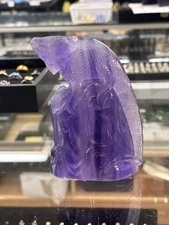 Hand Carved Purple Flourite Iguana, 10x3x13cm, 761gr, Morocco