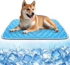 Dog Cooling Mat Self Cool Pad for Dogs and Cats, Washable Medium, Blue