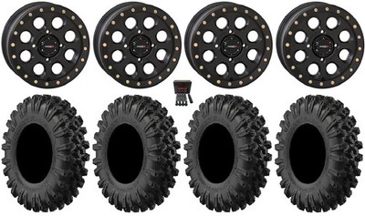 System 3 SB-7 Beadlock 18'' Wheels Bk 4+3 40'' MotoRavage XL Tires Can-Am Defender