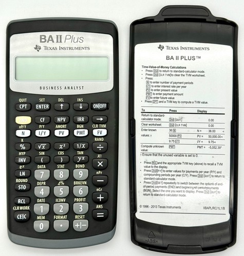 Texas Instruments BA II Plus Financial Business Analyst Calculator with Cover - Picture 2 of 4