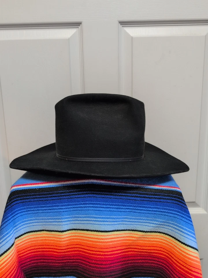 Resistol Western Hat 4X Beaver Black Size 7 Cattle King Long Oval - Image 2 of 4