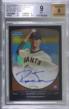 2013 Bowman Draft Black Refractor 25/35 Ryder Jones #BCA-RJ BGS 9 MINT Auto 0q5