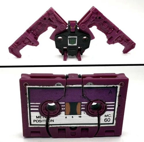 Vintage 1986 Transformers - RATBAT G1 Decepticon MINI 2” Purple Cassette Tape