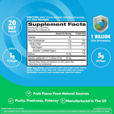 Prebiotic Fiber Gummies  Probiotics for Gut Health, 5G Prebiotic Fiber plus ...