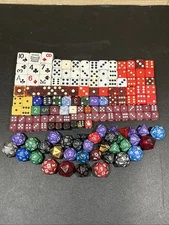 156 Piece Mixed Lot Of Role Playing & 6 Sided Dice Dungeons And Dragons And More