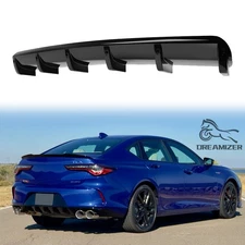 Rear Bumper Diffuser Shark Fins Spoiler Splitter Lip Black For Acura TL TLX 