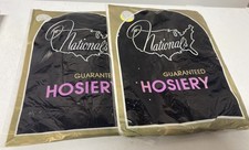 50s 60s VINTAGE DEAD STOCK 100 Nylon National Hosiery 2 Pair NOS