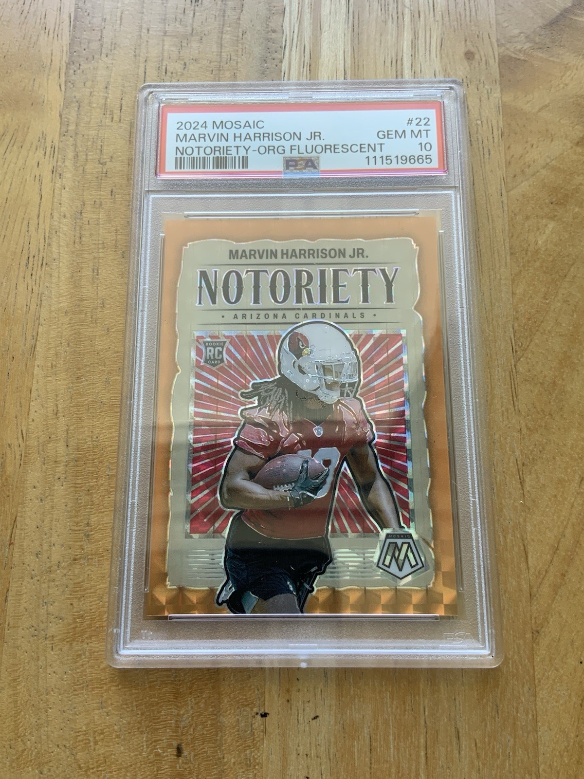 Marvin Harrison Jr. Panini Mosaic Notoriety #22 Green Fluorescent