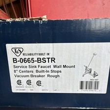 T S B-0665-BSTR Wall Mount Service Sink Faucet 8 in Centers Lever 8 in Swing