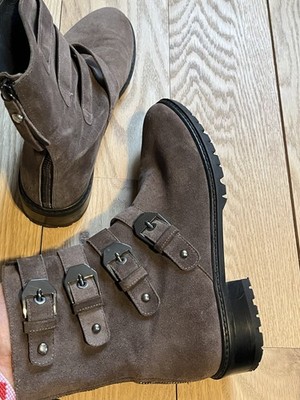 StUART WEITZMAN Brown Suede Motorcycle Boots 7.5