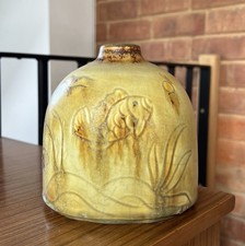 Vintage Rorstrand Gertrud Lonegreen Fish Sargasso Vase Stoneware Sweden L255