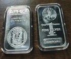 Lot of 2 - .999 Fine Silver Bars 1 oz - APMEX + HM / 2 oz silver total, USA made