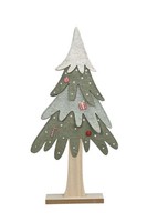 Deko Weihnachten Dekoaufsteller Baum Tanne GrüN/Rot 21X5Xh42Cm