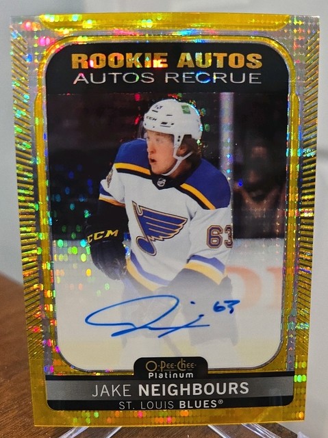 2021 O-Pee-Chee OPC Platinum Seismic Gold Rookie Auto /25 Jake Neighbours