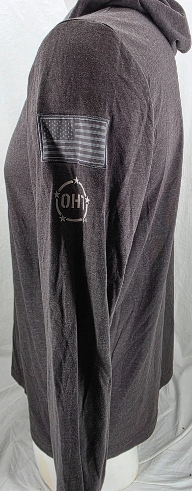 NUEVA Camiseta Michigan Wolverines Coliseo Bandera OHT Marrón LS Con Capucha Para Hombre L Foto 2 de 4